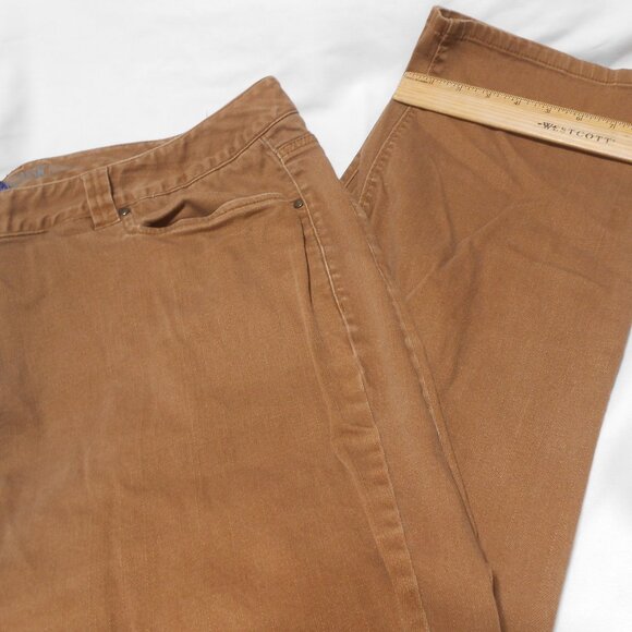 EXCELLENT WOMEN'S SZ 24W SLIMMER CLASSICS BY CATHERINES BROWN DENIM JEAN PANTS - Picture 9 of 9